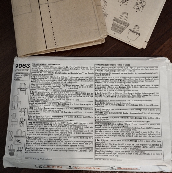 Simplicity Pattern #9963 - Picture 2 of 2